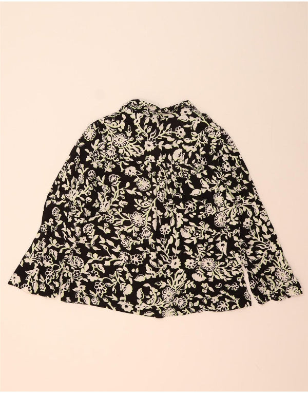 Marks & Spencer Blusa para mujer UK 44 Grande Viscosa floral negra