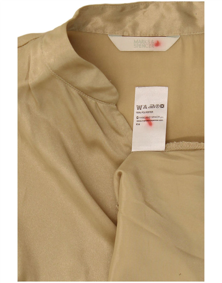 Marks & Spencer Blusa sin mangas para mujer UK 10 Small Gold Poliéster
