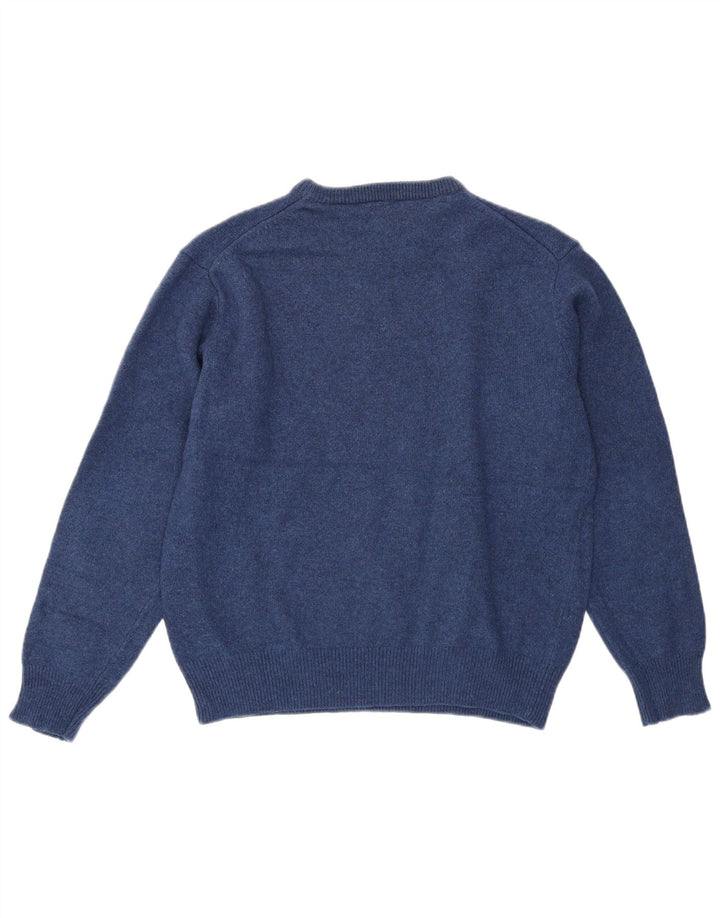GANT Jersey con cuello redondo para niño, talla grande, lana de cordero azul, 12-13 años