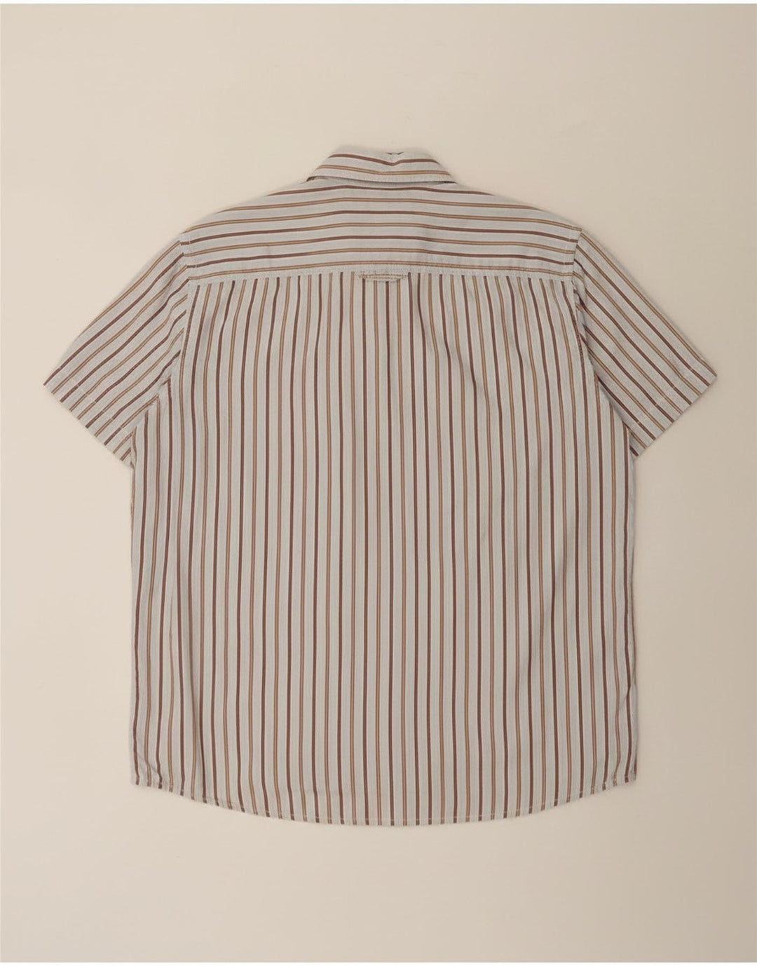 Camel Active Camisa Manga Corta Hombre XL Algodón Rayas Azul