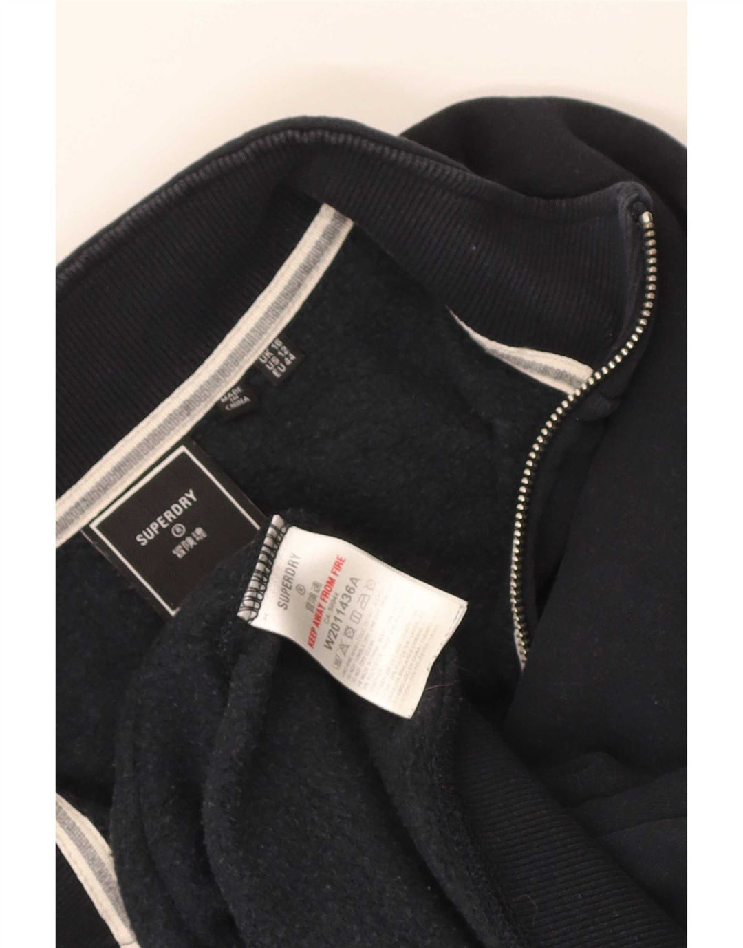 Superdry Mujer Oversize Crop Sudadera Jumper UK 46 Large Azul Marino