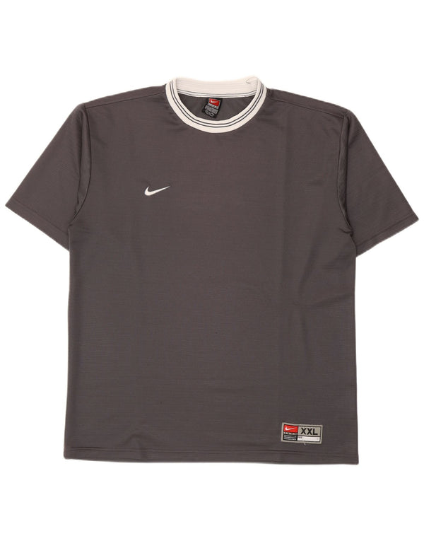 Nike Mens T-Shirt Top 2XL Grey Cotton
