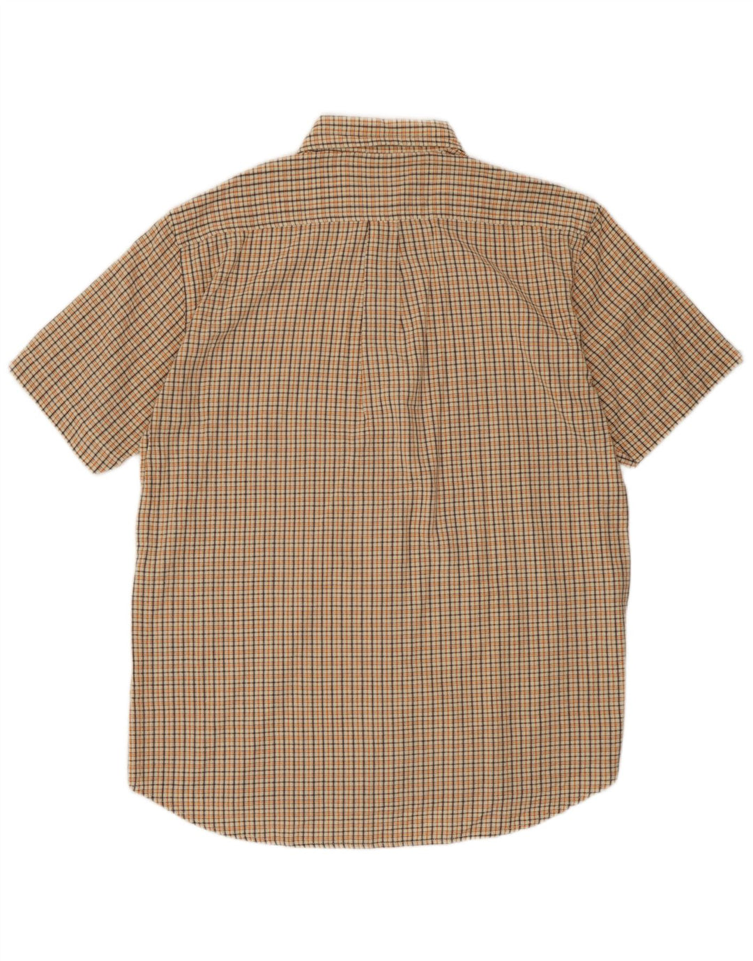Kappa Hombre Camisa De Manga Corta Large Beige Check Cotton