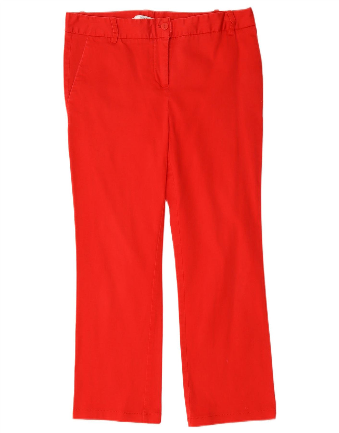 ZARA Pantalón chino recto para mujer EU 38 Small W28 L23 Algodón rojo