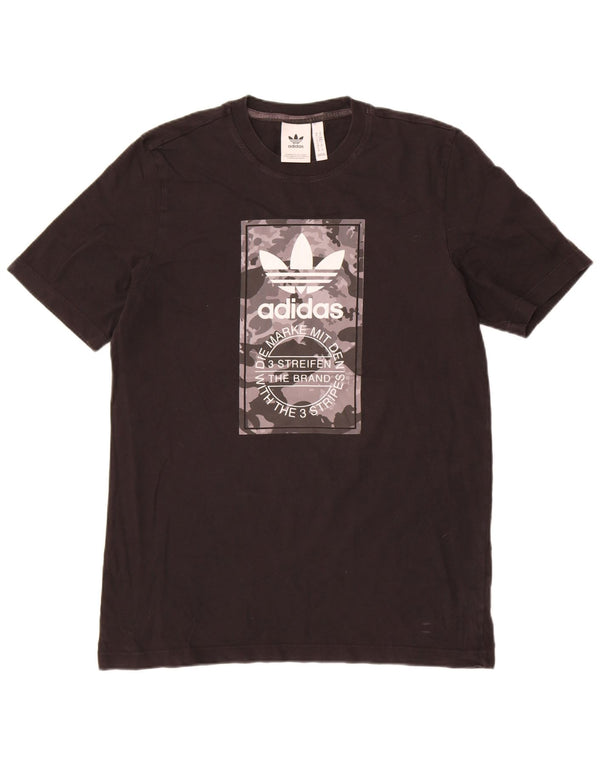 Adidas Mens Graphic T-Shirt Top Medium Black Cotton