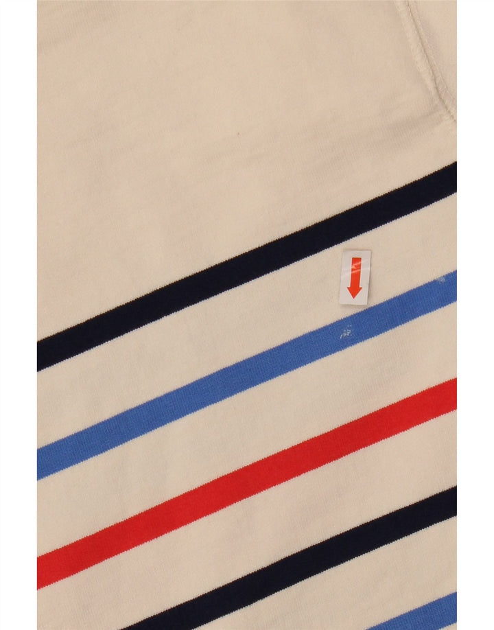 Joules Sudadera extragrande para mujer, talla 8, algodón a rayas blancas pequeñas