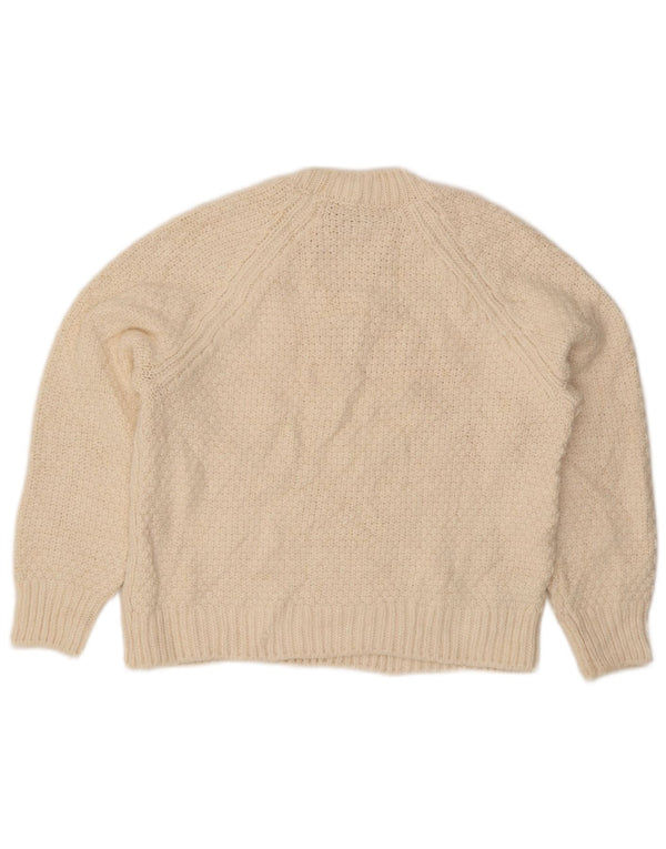 Marks & Spencer Suéter de cuello redondo para mujer UK 10 Small Off White