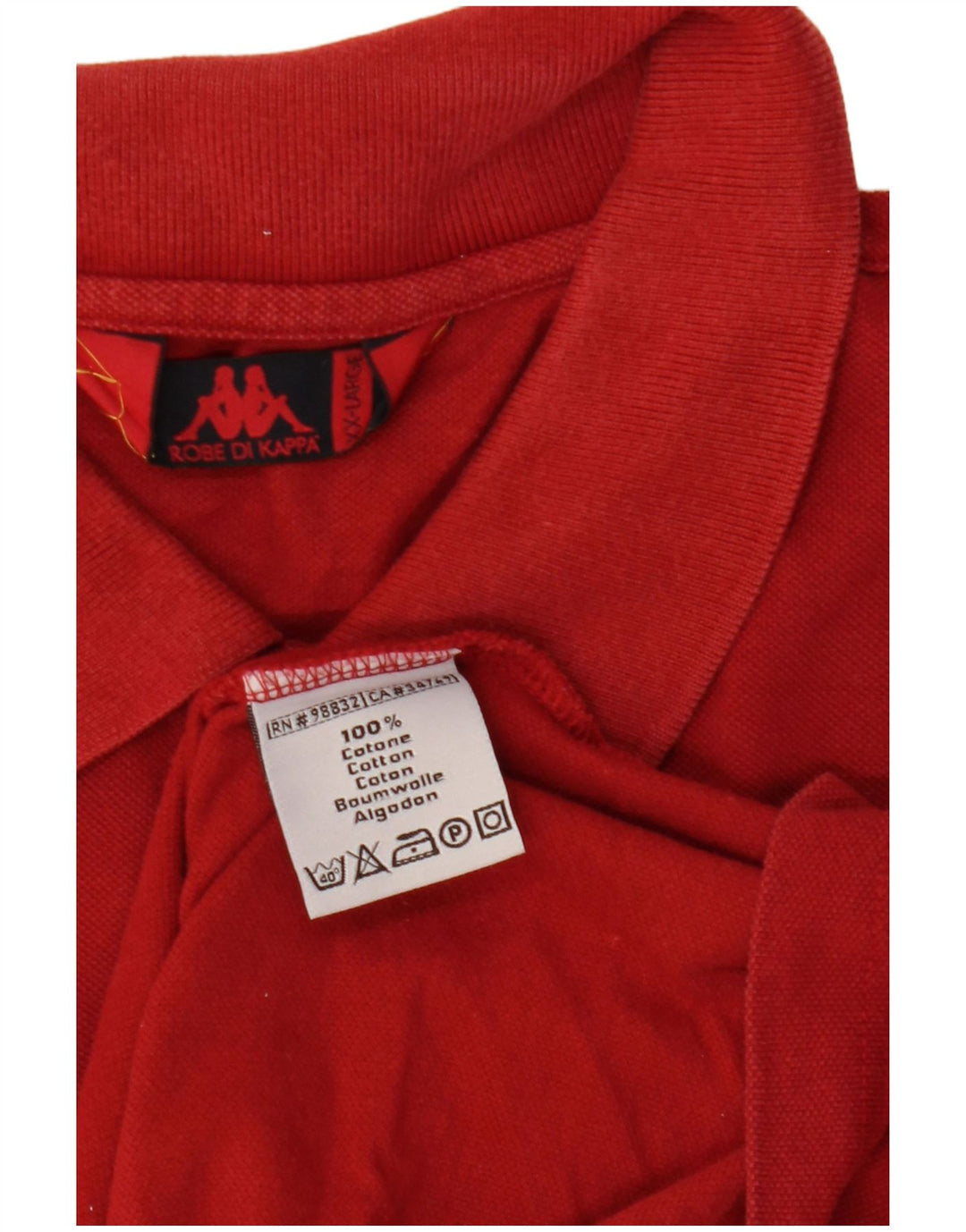 Kappa Polo De Manga Larga Para Hombre 2XL Algodón Rojo