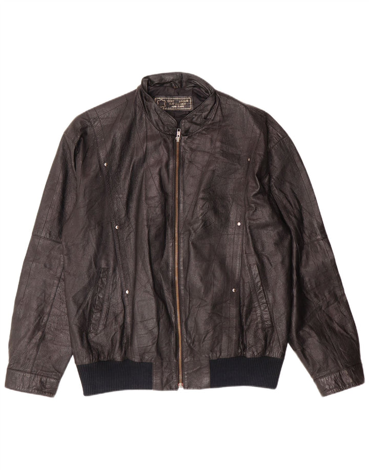 ESCO Chaqueta de cuero para hombre IT 52 XL Cuero negro