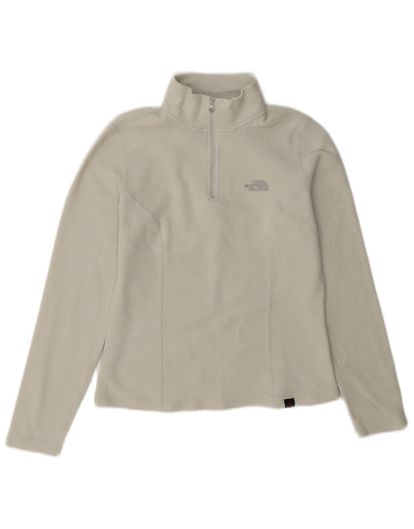 The North Face Jersey de forro polar con cuello y cremallera para mujer UK 6 XS Off White Poliéster
