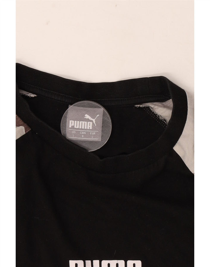 Puma Camiseta gráfica para hombre Top Large Black Camuflaje