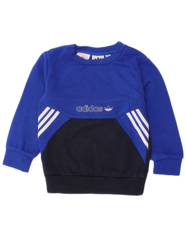 ADIDAS Sudadera con gráfico para bebé niño 18-24 meses Bloque de color azul