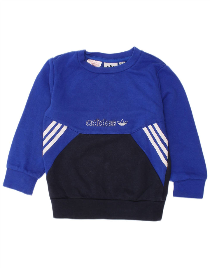 ADIDAS Sudadera con gráfico para bebé niño 18-24 meses Bloque de color azul