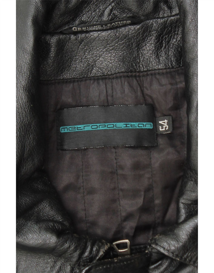 Metropolitan Chaqueta de cuero para hombre EU 54 2XL Cuero negro