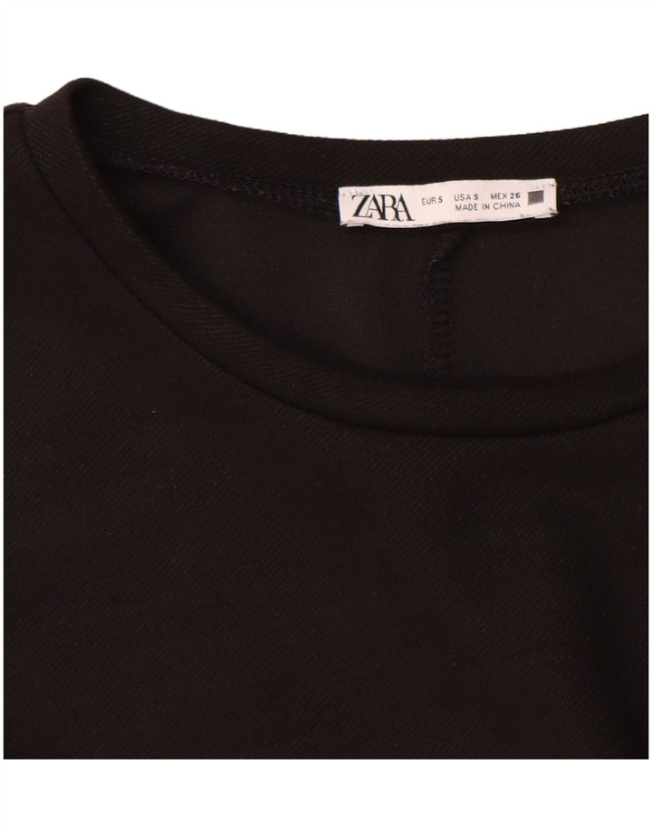 Zara Mujer Vestido Recto UK 10 Small Negro