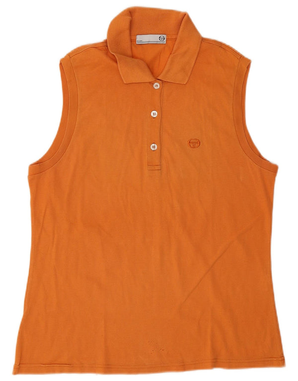 Sergio Tacchini Polo Milano sin Mangas para Mujer UK 40 Grande Naranja