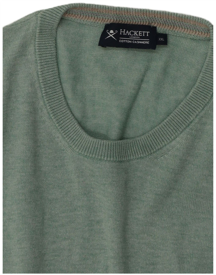 Hackett Jersey de cuello redondo para hombre, talla 2XL, algodón verde