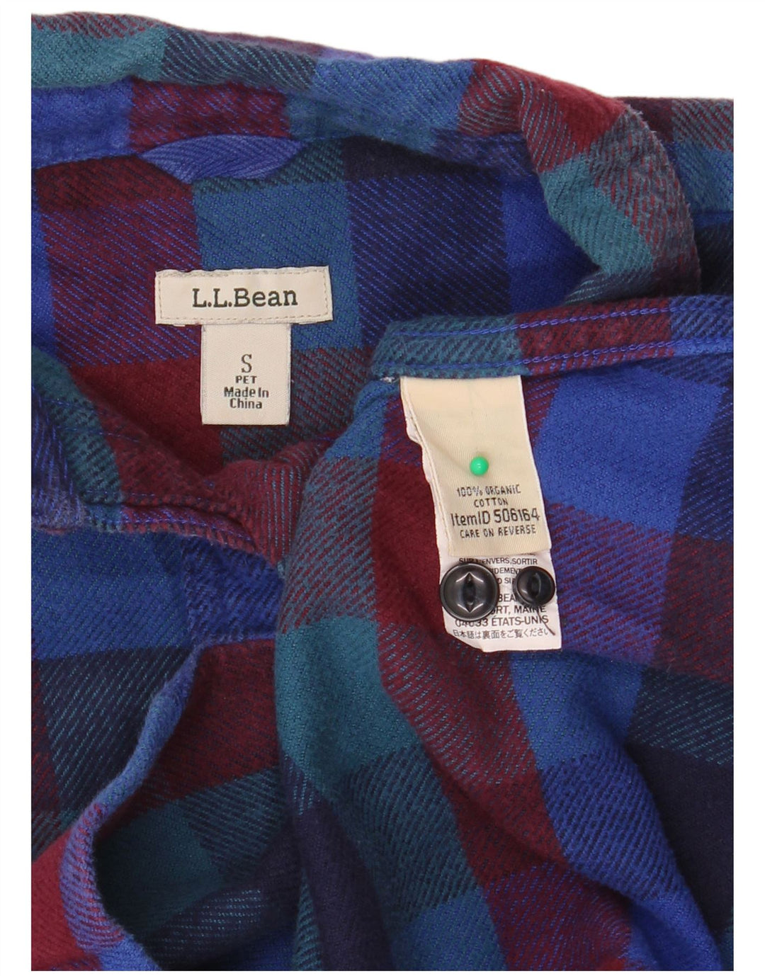 L.L.BEAN Camisa de franela extragrande para mujer UK 10 Small Cuadros multicolores