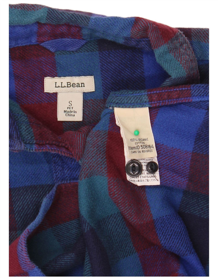 L.L.BEAN Camisa de franela extragrande para mujer UK 10 Small Cuadros multicolores
