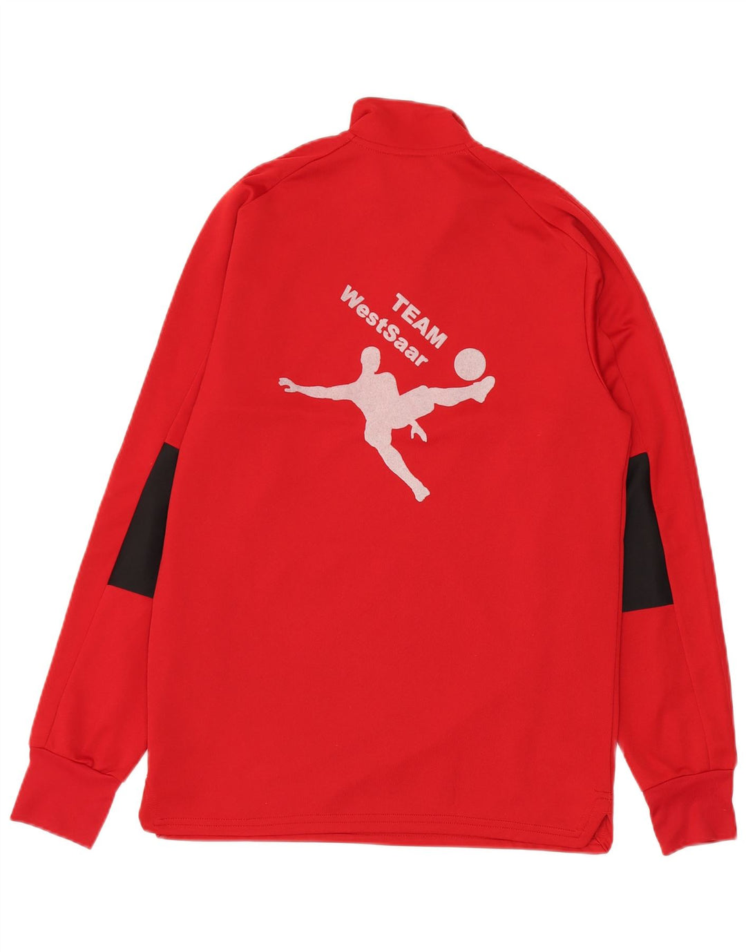 Adidas Hombre Gráfico Zip Cuello Jersey Chándal Top Medio Rojo Poliéster