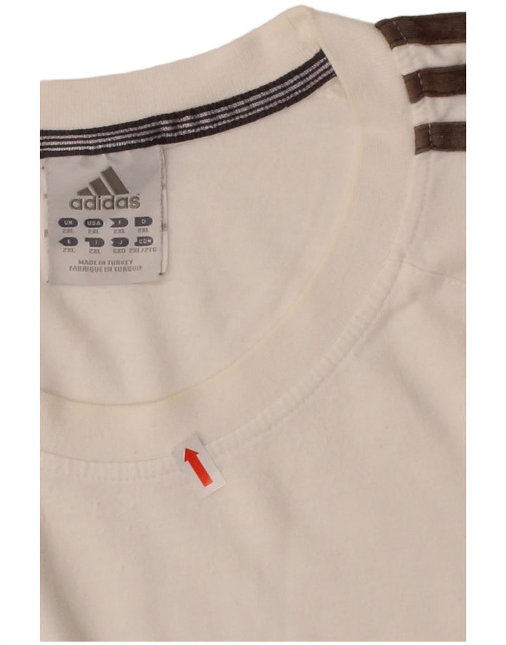 ADIDAS Mens T-Shirt Top 2XL White Cotton
