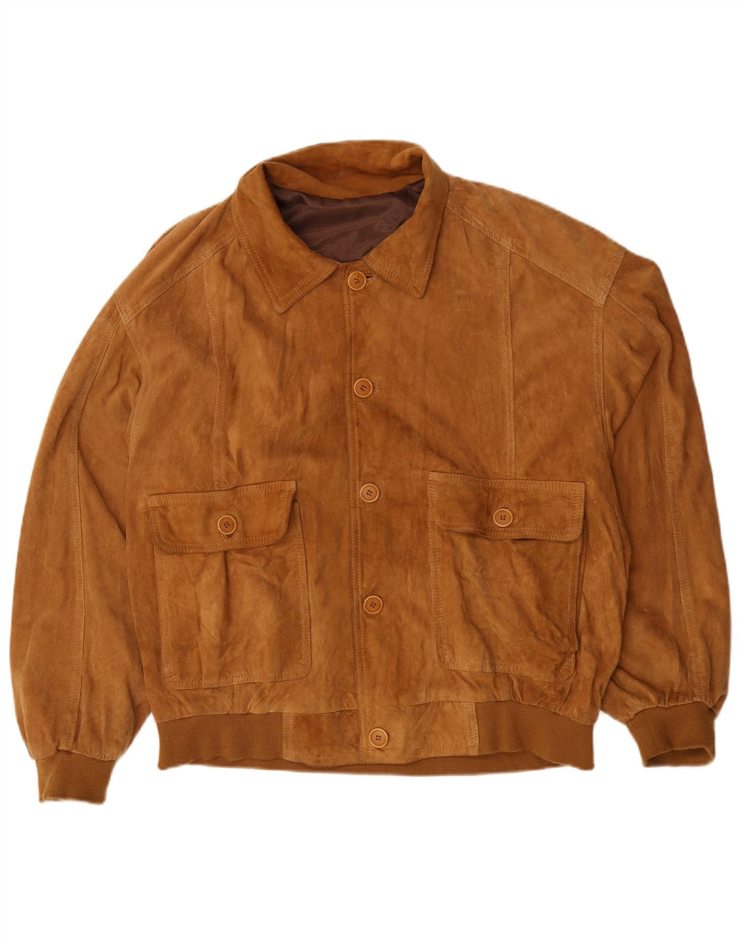 Vintage hombres ante bomber chaqueta Reino Unido 44 2XL marrón