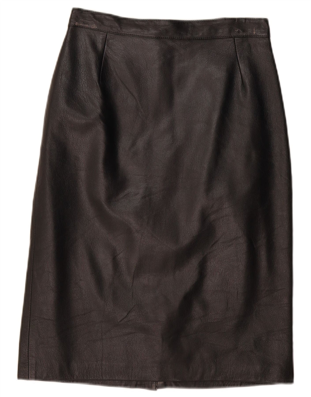 VINTAGE Falda de cuero para mujer IT 44 Mediano W28 Cuero negro