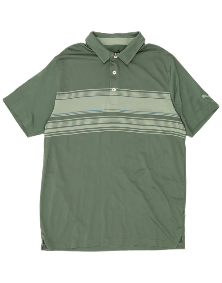 Polo PUMA para hombre de rayas verdes medianas