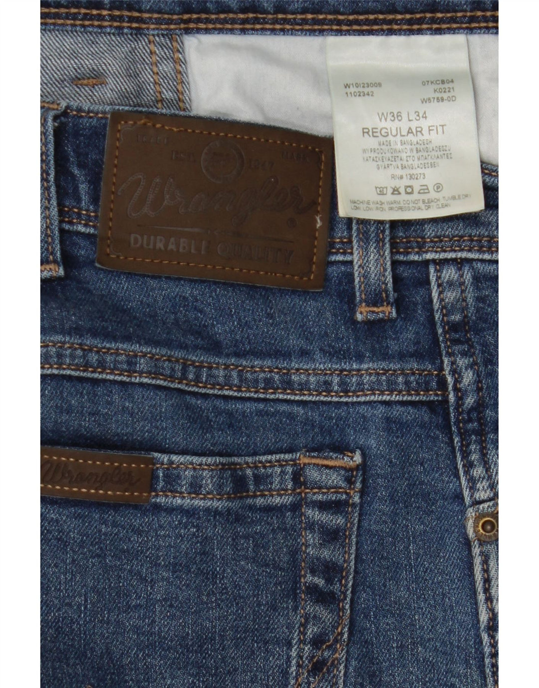 WRANGLER Vaqueros rectos para hombre W36 L34 Algodón azul