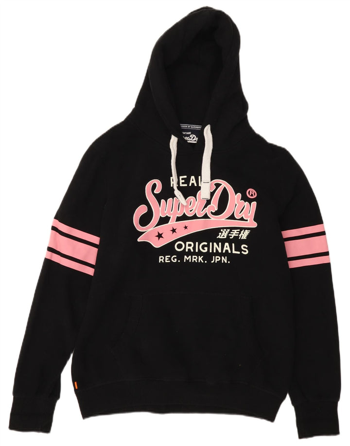 Superdry Jersey con capucha gráfica para mujer Reino Unido 46 Grande Negro