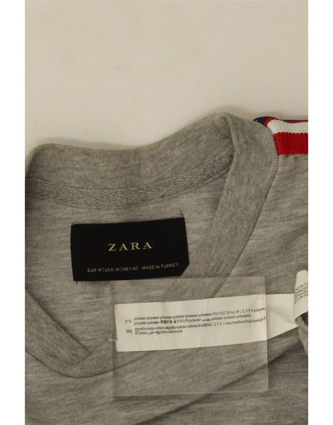Zara Hombre Sudadera Jumper Gris Medio Poliéster Moteado