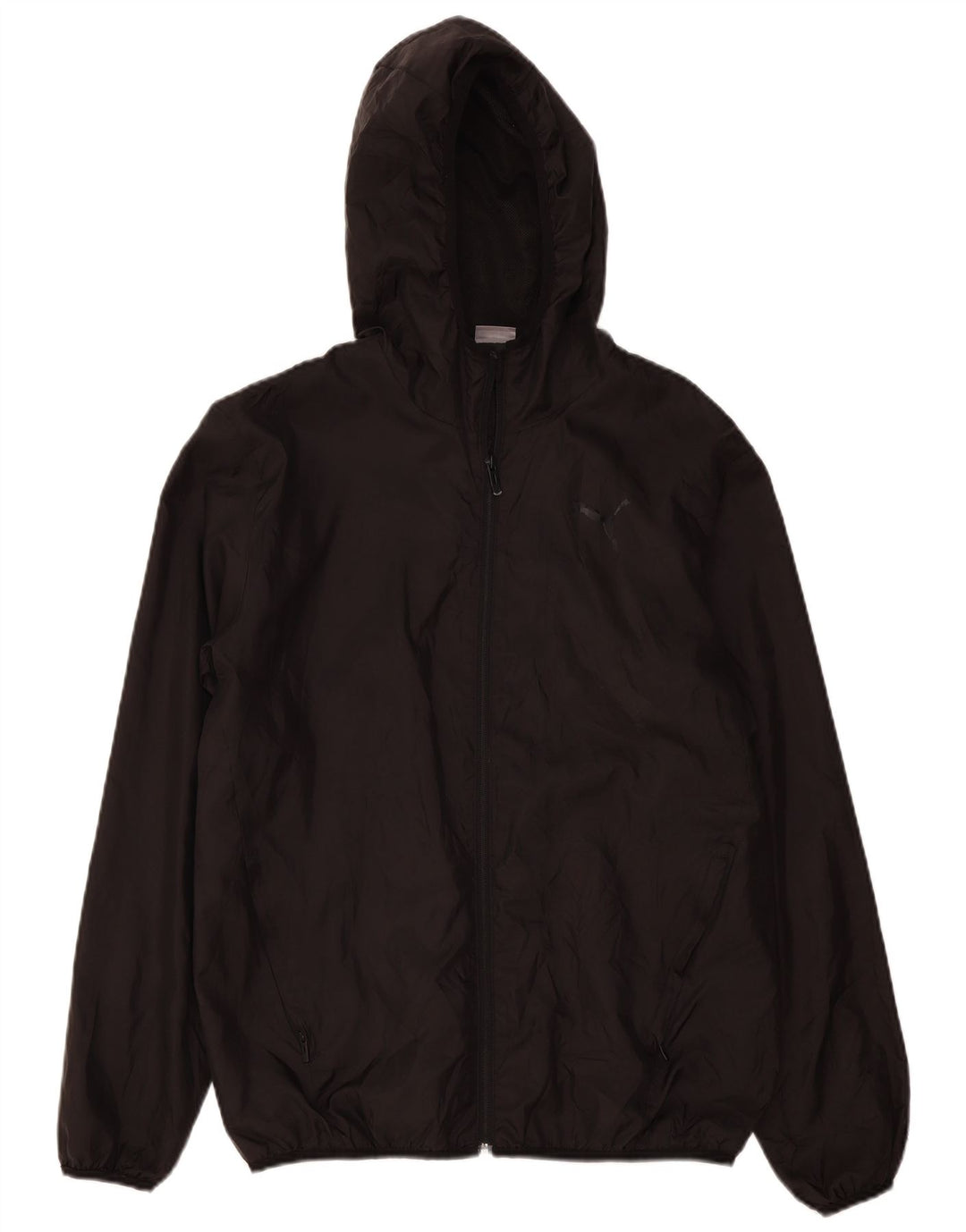 Puma Chaqueta impermeable con capucha para hombre UK 38 Mediano Negro Poliéster