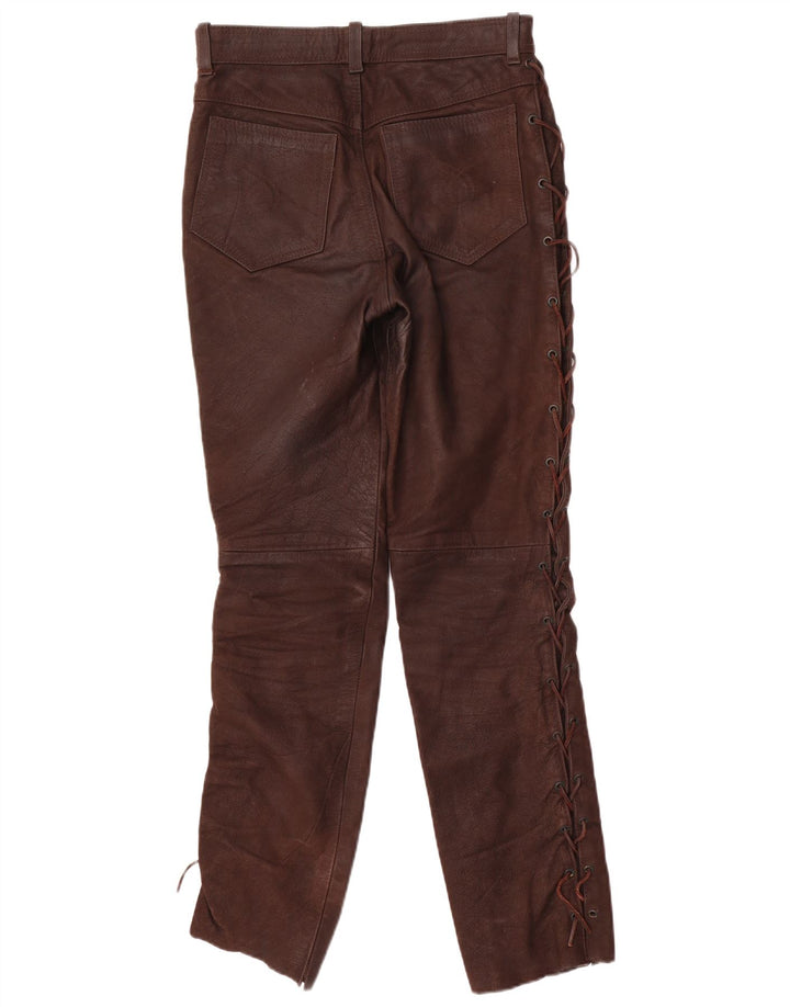 Pantera Pantalones de gamuza delgados para hombre W31 L31 Cuero marrón