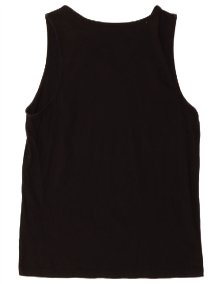 Puma Hombre Gráfico Chaleco Superior Medio Algodón Negro