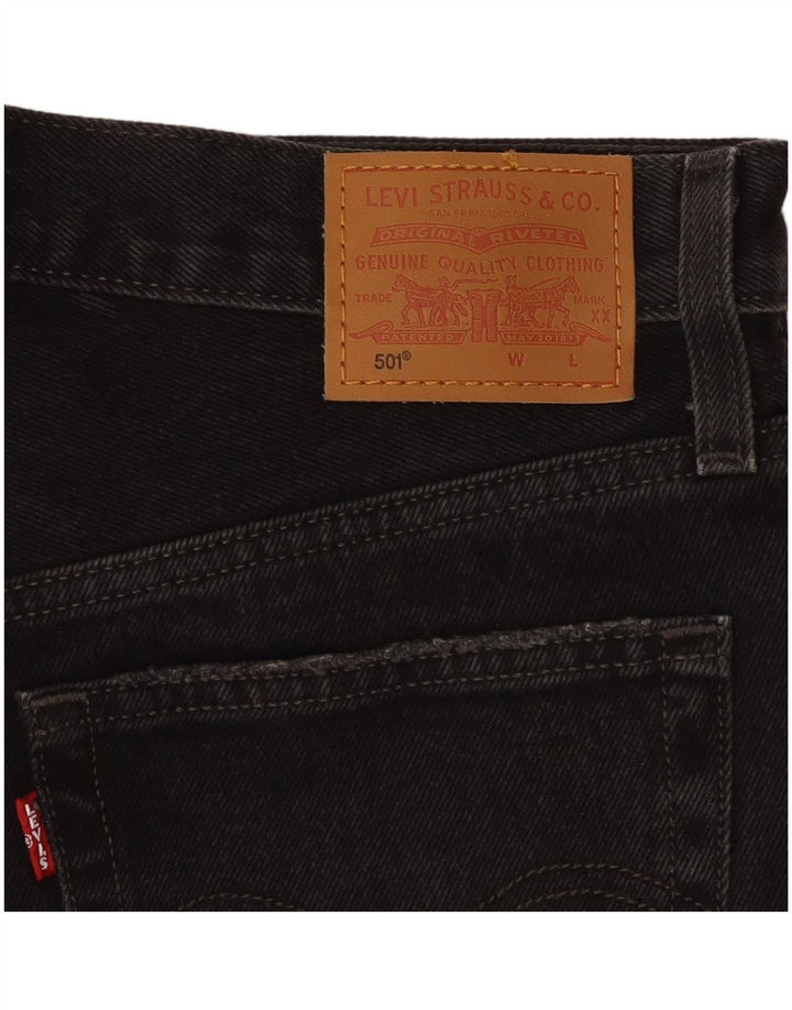 Levi's Mujer 501 Shorts De Mezclilla Desgastados W28 Mediano Negro