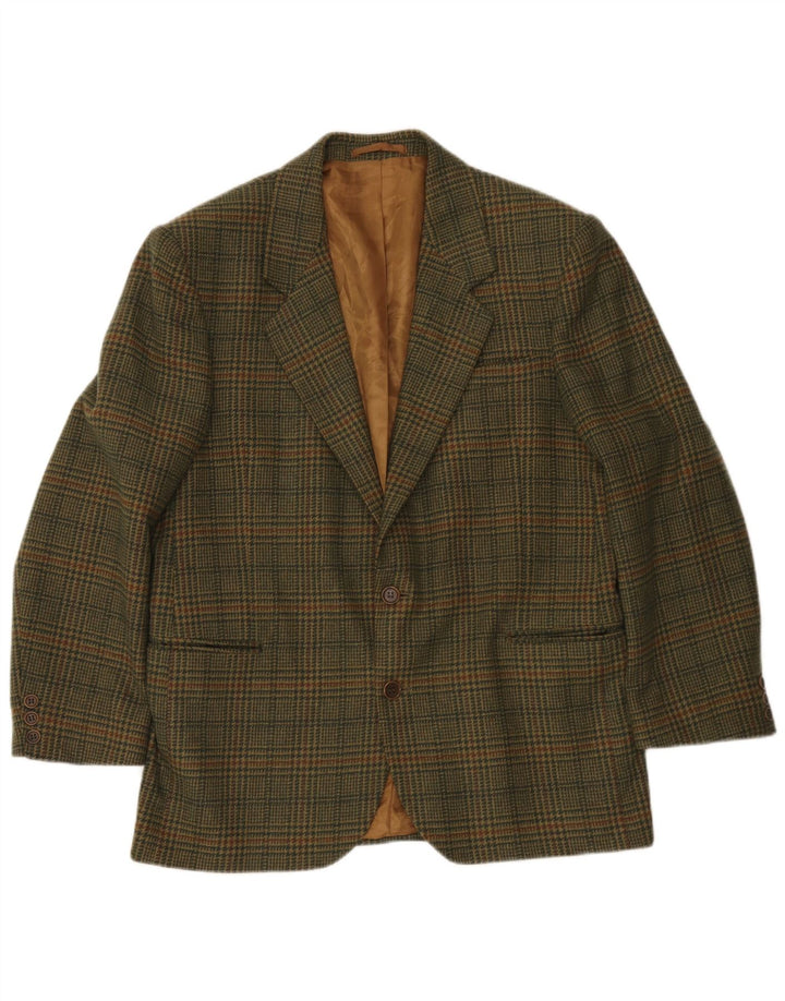 Incom Chaqueta tipo blazer de 2 botones para hombre UK 38 Medium Khaki Houndstooth