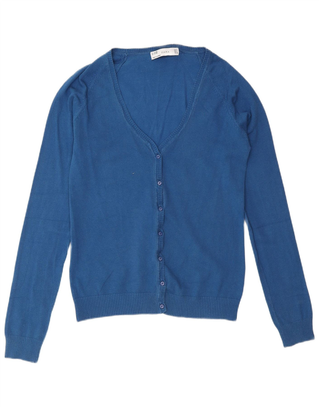 Zara Mujer Cárdigan Suéter UK 44 Grande Azul
