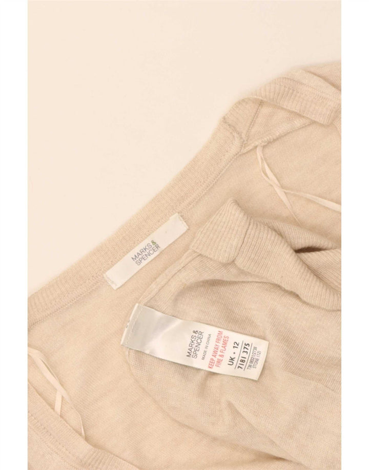 Marks & Spencer Suéter Cárdigan Largo para Mujer UK 42 Medio Beige Moteado