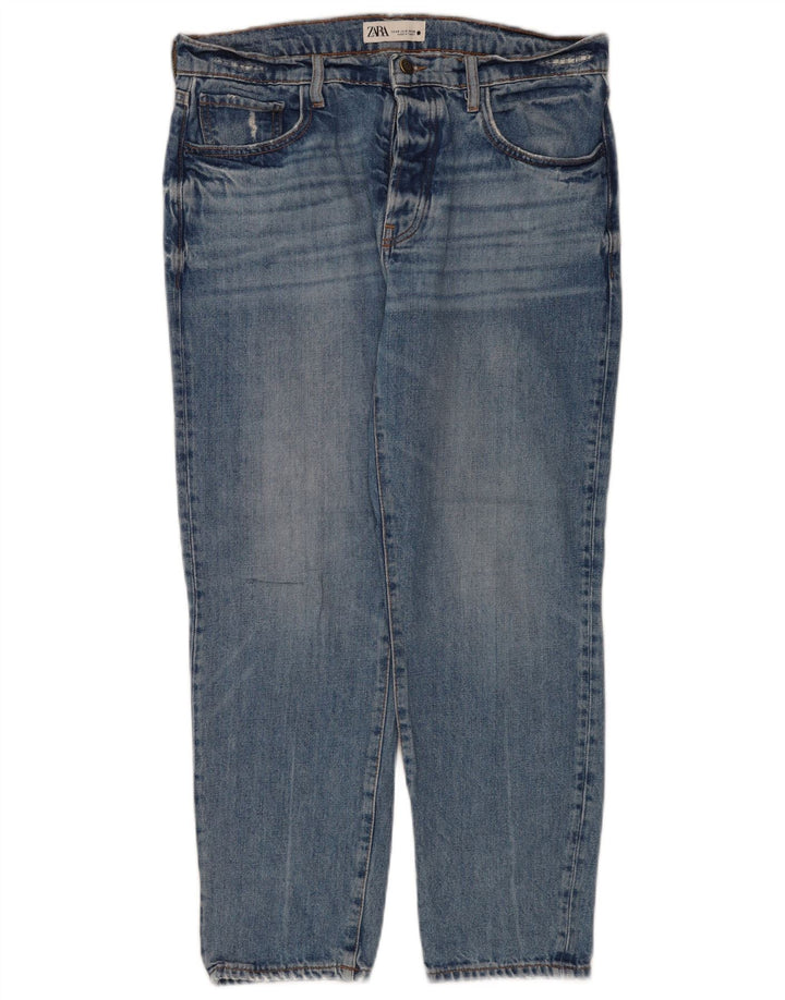 Zara Jeans Rectos Mujer EU 40 Medium W30 L26 Algodón Azul