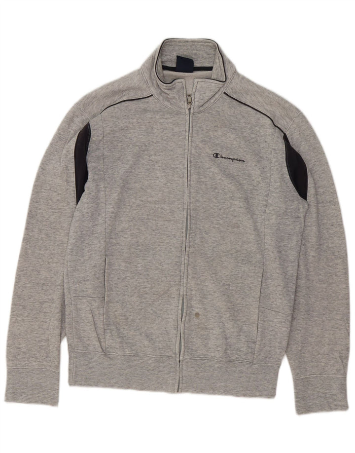 Champion Chaqueta De Chándal Para Hombre De Algodón Gris Medio Con Bloques De Color
