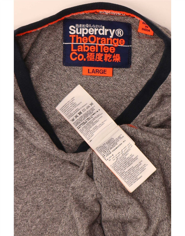 Superdry Camiseta para hombre Top grande de algodón gris