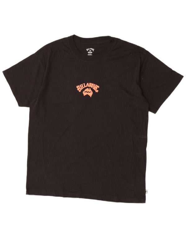Billabong Hombre Camiseta Gráfica Top Grande Algodón Negro