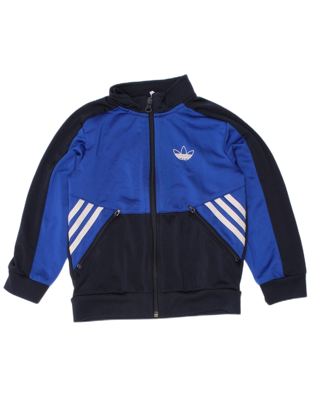 Adidas - Chaqueta de chándal para niño (5-6 años), color azul marino, poliéster