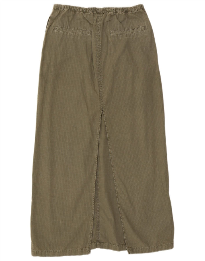 Zara Mujer Maxi Falda Pequeña W26 Cuadros Caqui