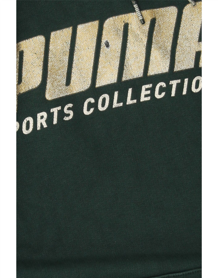 PUMA Jersey con capucha gráfica para hombre pequeño de algodón verde