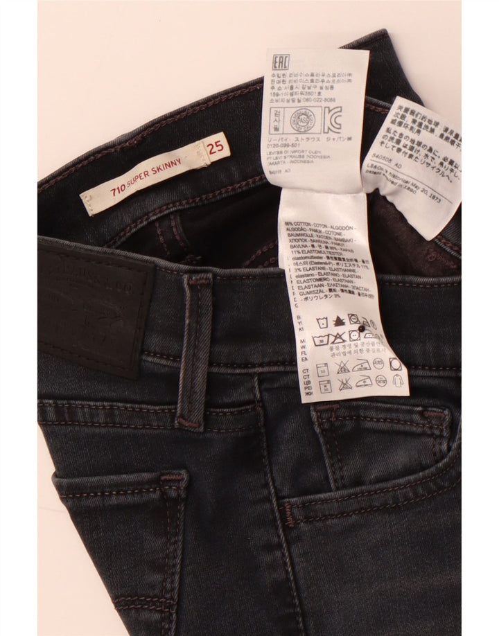 LEVI'S Vaqueros súper ajustados 710 para mujer W25 L30 Algodón negro