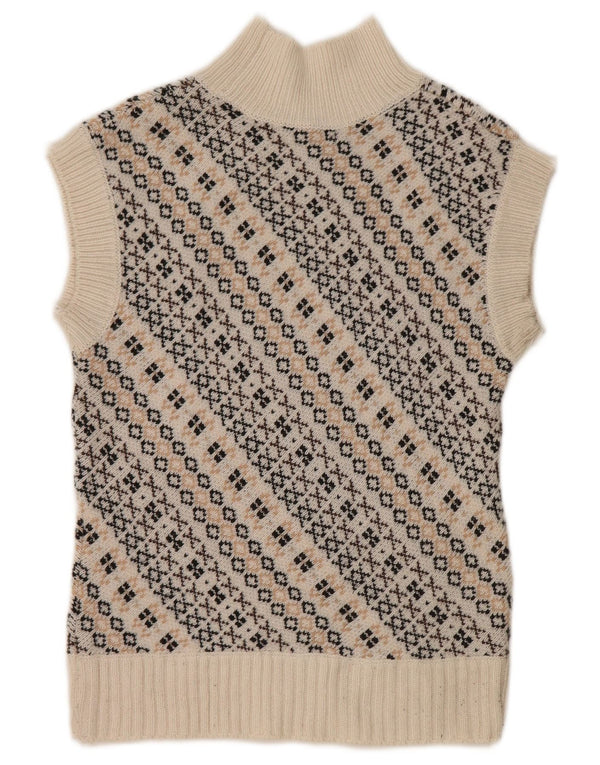 Marks & Spencer Camiseta sin mangas de manga corta para mujer UK 6 XS White Fair Isle