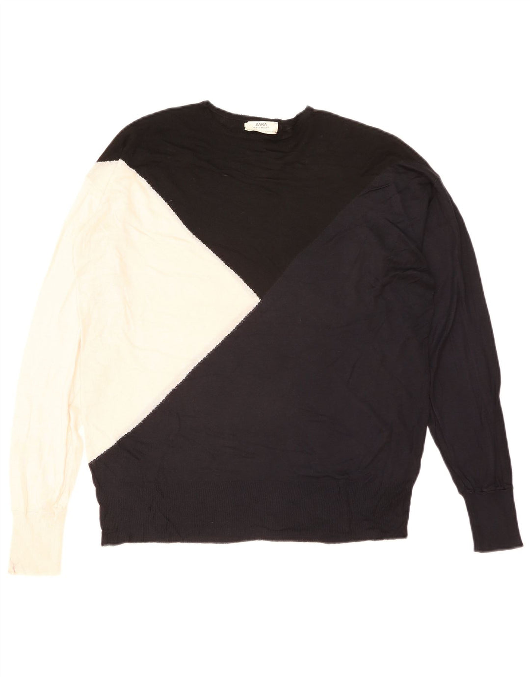 Zara - Jersey con cuello barco para mujer, talla M, multicolor, color block