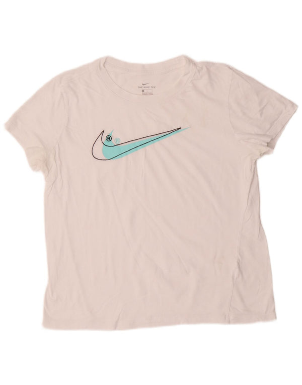 NIKE Womens Graphic T-Shirt Top UK 16 Large White Sports
