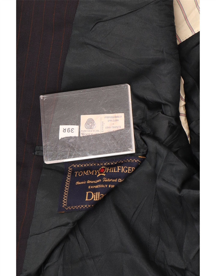 TOMMY HILFIGER Chaqueta tipo blazer para hombre UK 39 Medium Azul marino Rayas diplomáticas